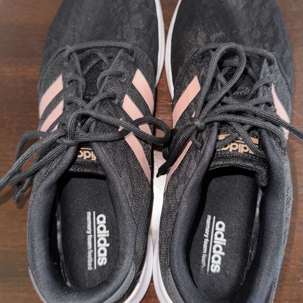 Adidas Women's Black and Pink Sneakers